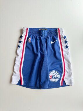 NIKE NBA Philadelphia 76ers Blue Swingman Shorts, Size M